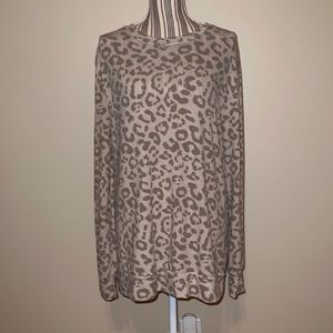 Riah Fashion XL Taupe Animal Print Soft Pullover Top